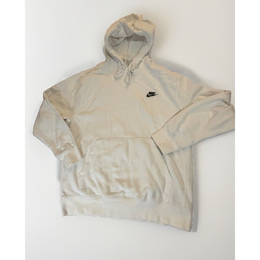 Nike Sportswear Club Fleece Pullover Hoodie White Adult Large Embroidered Swoosh